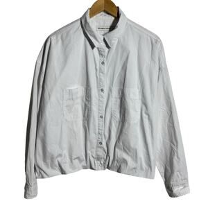 RM Rebecca Minkoff Button Up Blouse Top Women L White Relaxed Capsule Wardrobe